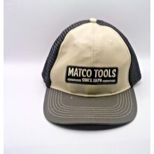 MATCO Tools SnapBack Mesh Trucker Hat Baseball Cap Black Tan READ